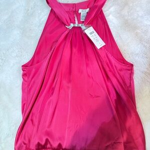 Cache Vibrant Pink Halter Blouse. NEW